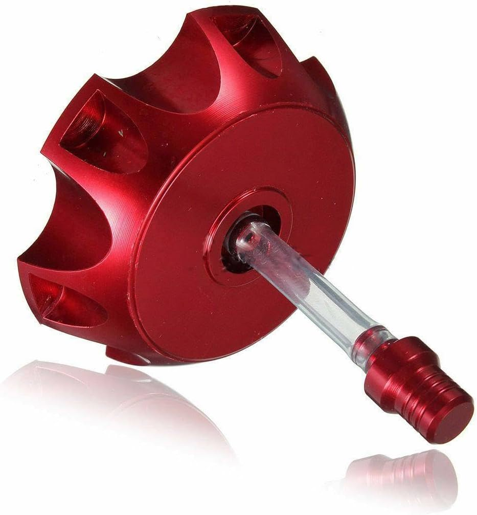 TDR Red Gas Fuel Tank Cap with Breather for Dirt Pit Bike XR50 CRF50 CRF70 SSR Thumpstar, Aluminum Petrol Tank Vent Cap, Compatible with 4-Stroke Motorcycles image number 3