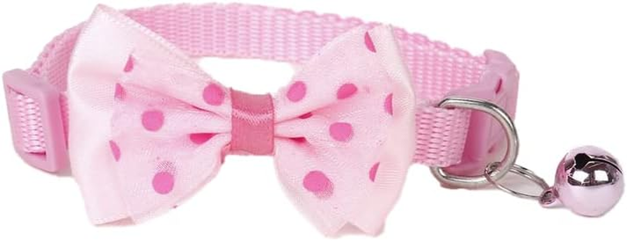 AIMALL Bow Tie Cat Dog Kitten Collar with Breakaway Safety Release Buckle & Bell, Adjustable 0.39In Width, 7.5-12.6In Neck Size