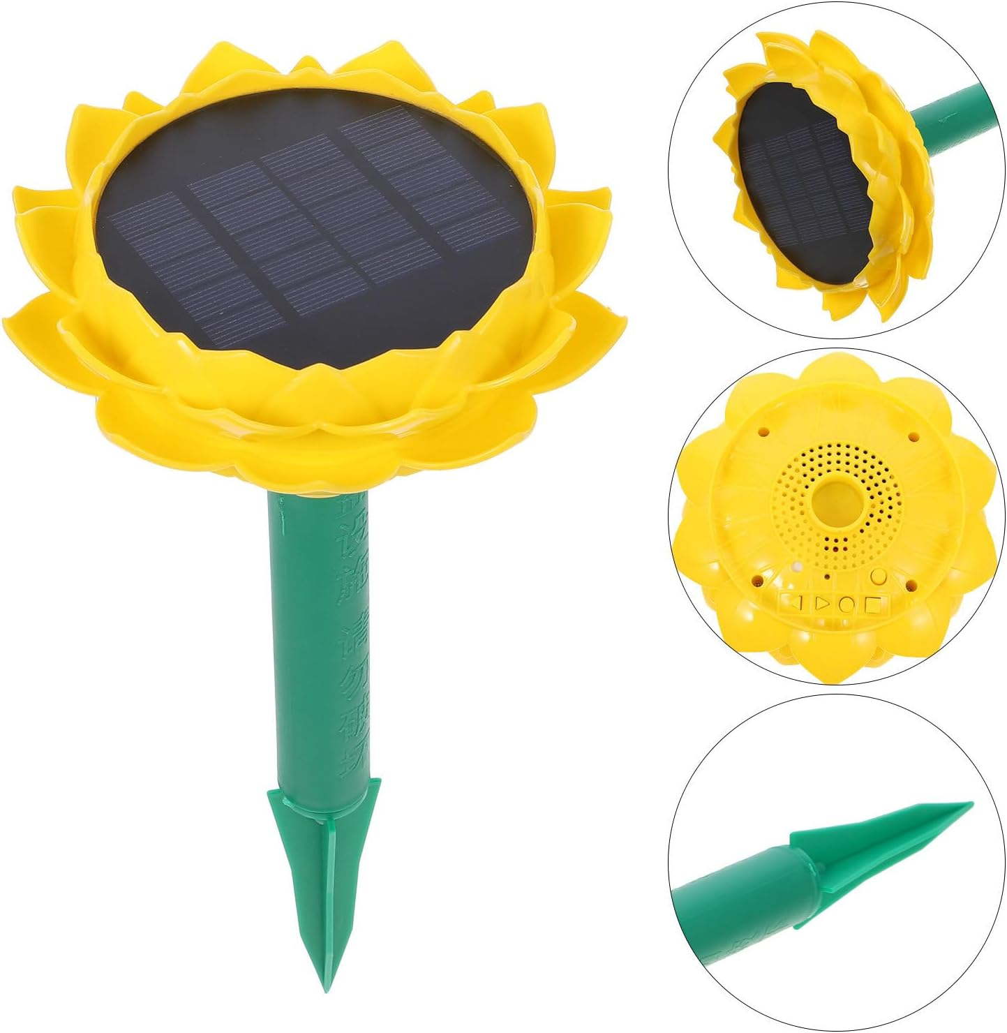 TOPPERFUN Solar Powered Lotus Speaker Outdoor Waterproof Buddhist Flower Music Player Yellow Portable Garden Courtyard Speaker for Meditation and Relaxation image number 5