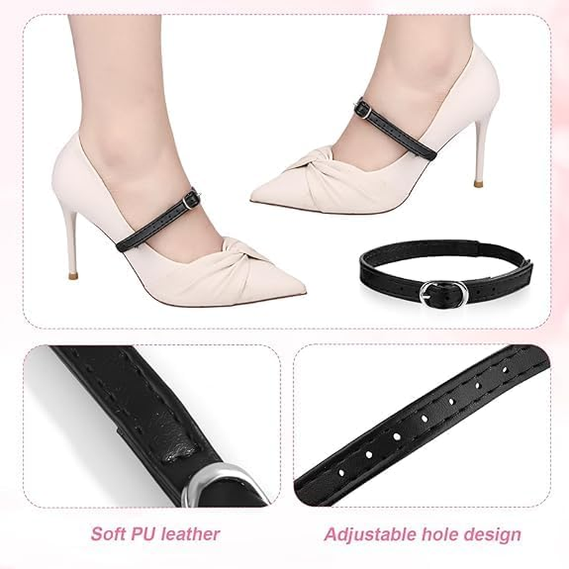 High Heel Straps PU Leather Shoe Straps, 4Pcs High Heel Straps Anti-Drop Shoelace Ankle Straps,Detachable PU Leather Shoe Straps,Detachable Buckle Shoe Ankle Straps,Detachable PU Leather Ankle Straps image number 4
