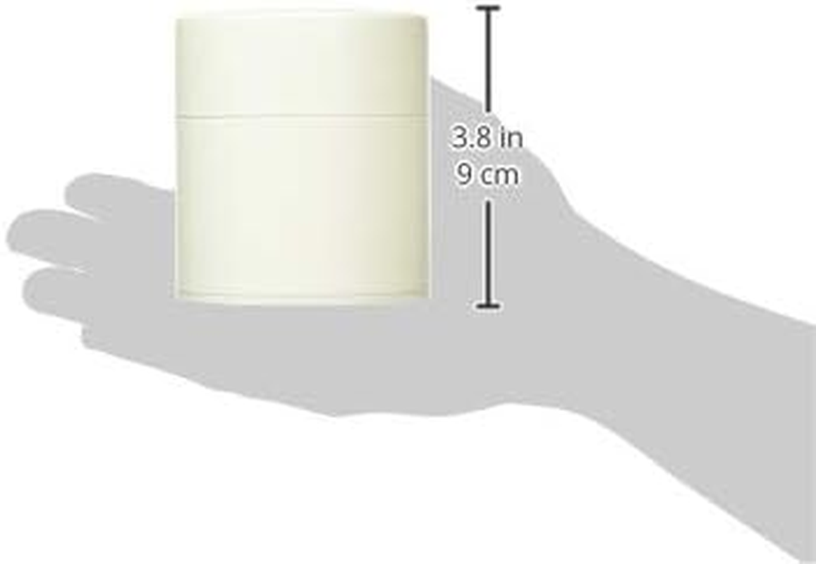 Lacquer-Coated Tea Canister : Wide 5.3Oz (150G) Semi-Mat Eggshell White by KOTODO, Japan image number 5