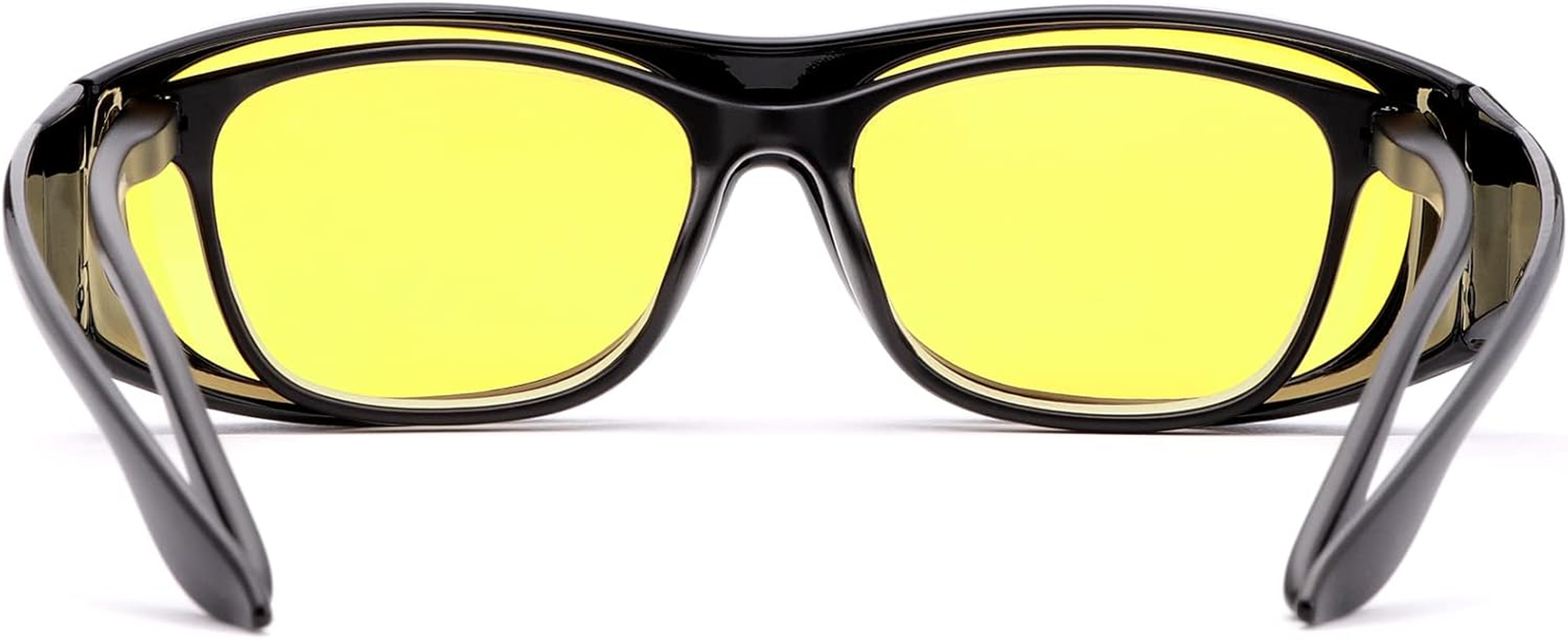 Night Vision Glasses for Men Women Polarized Driving Sunglasses Shield Wraparound Fit over  Eyewear anti Glare image number 6