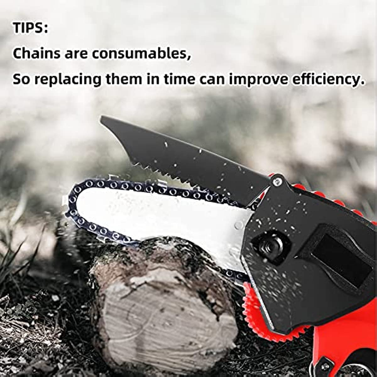 [2 Pieces] 6 Inch Mini Chainsaw Chain, 6 Inch Replacement Chains for Cordless Electric Portable Mini Chainsaw, FIFCHALL Guide Saw Chain for All 6-Inch Mini Chainsaws for Wood Branch Cutting image number 5