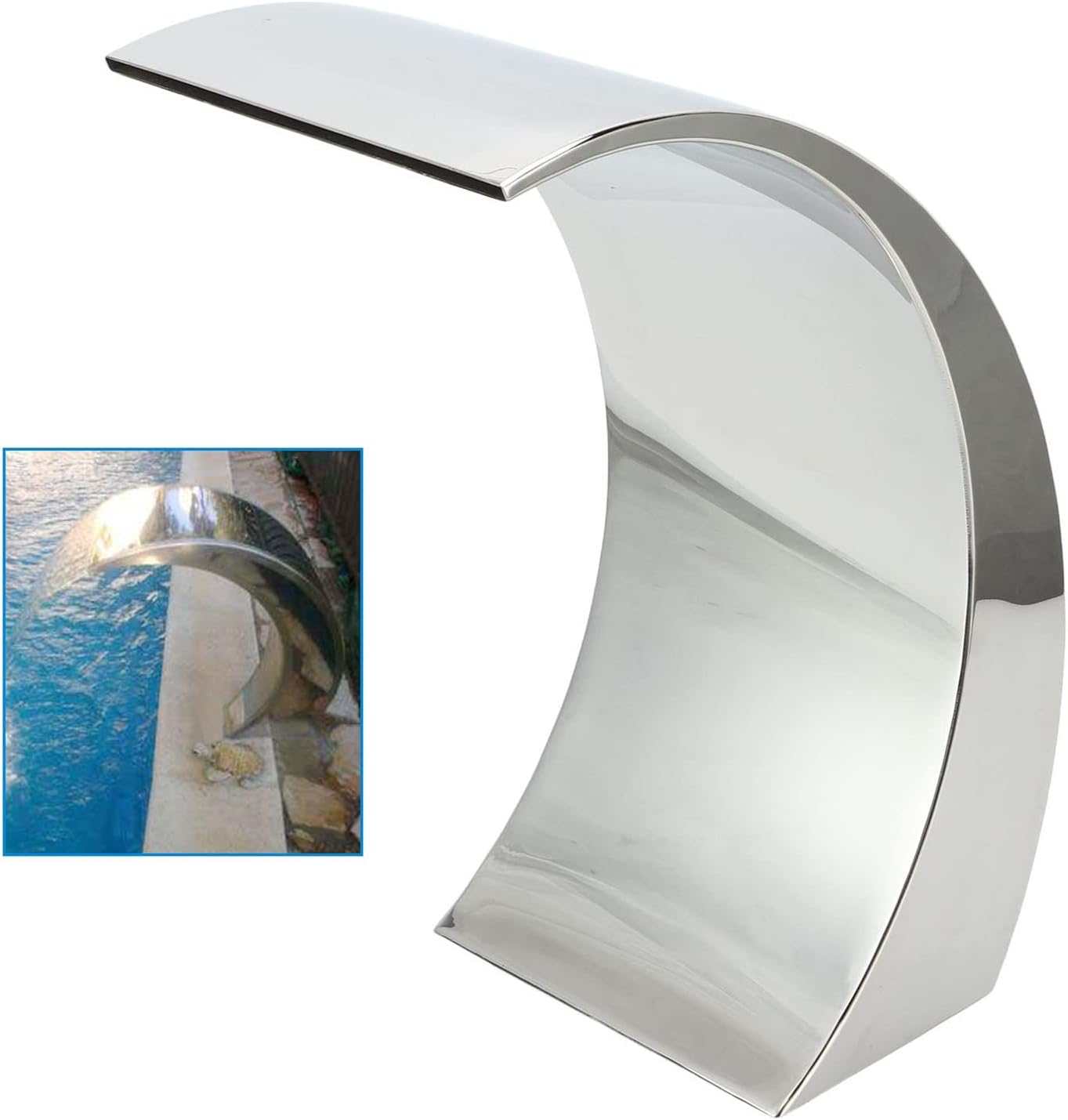 Cryfokt Stainless Steel Pool Water Fountain Nozzle with Rounded Arc Design for Even Water, High Strength, for Swimming Pools, Gardens, and Ponds image number 4