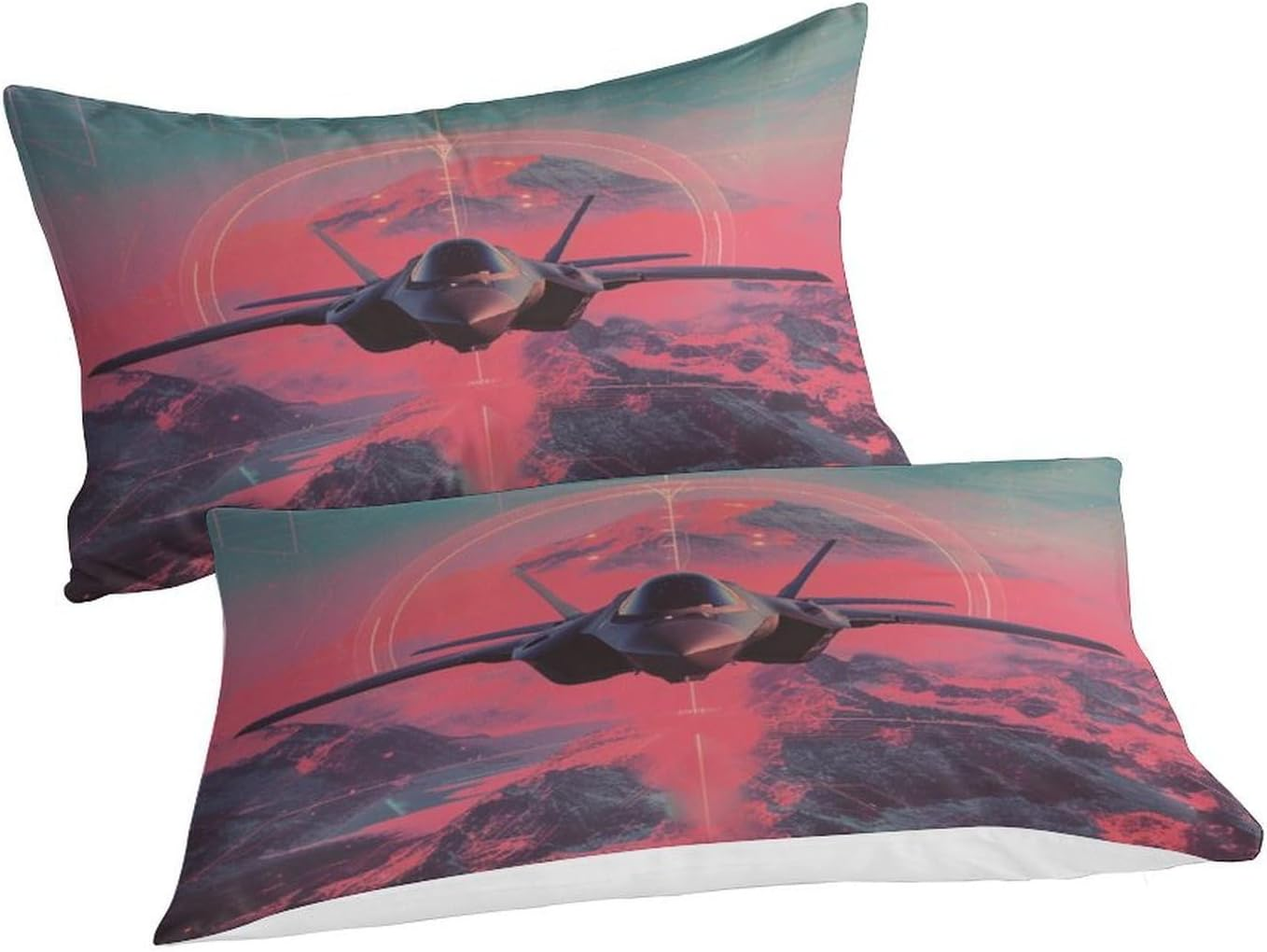 3Pcs Aeroplane 3D Printed Duvet Cover Set Microfiber Boys Girls Bedding Comforter Quilt Cover with Pillowcases Comforter Cover with Zipper,Queen（210X210Cm） image number 4