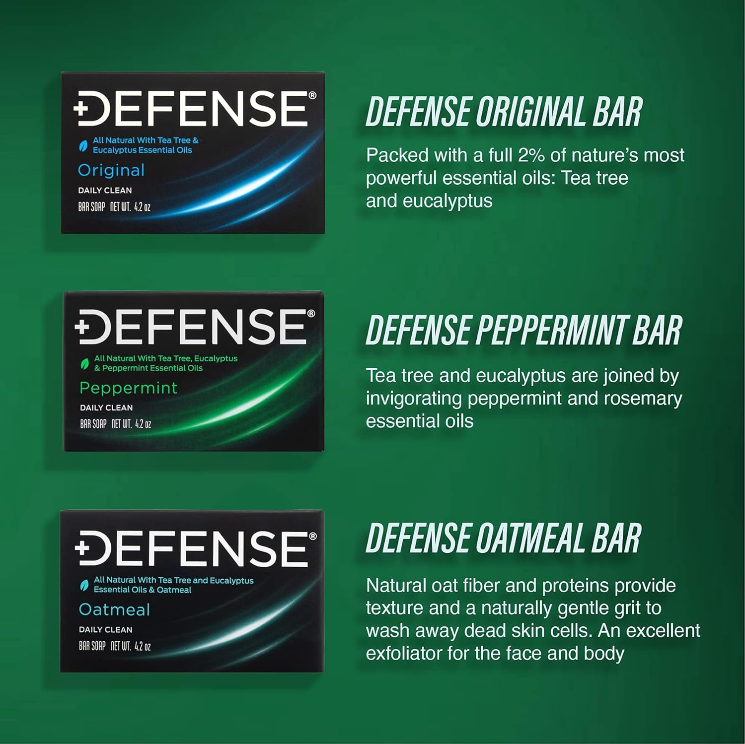 Defense Soap 12Pk All Natural Peppermint Bar Soap for Men | Made by Wrestlers with Tea Tree Oil & Eucalyptus Oil to Promote Healthy Skin image number 4