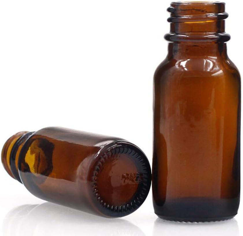 6 Pcs (20Ml/0.67Oz) Amber round Empty Glass Nasal Spray Bottle with Press Spray Head Refillable Portable Fine Mist Sprayers Containers Pot Travel Sub Bottling for Colloidal Silver Saline