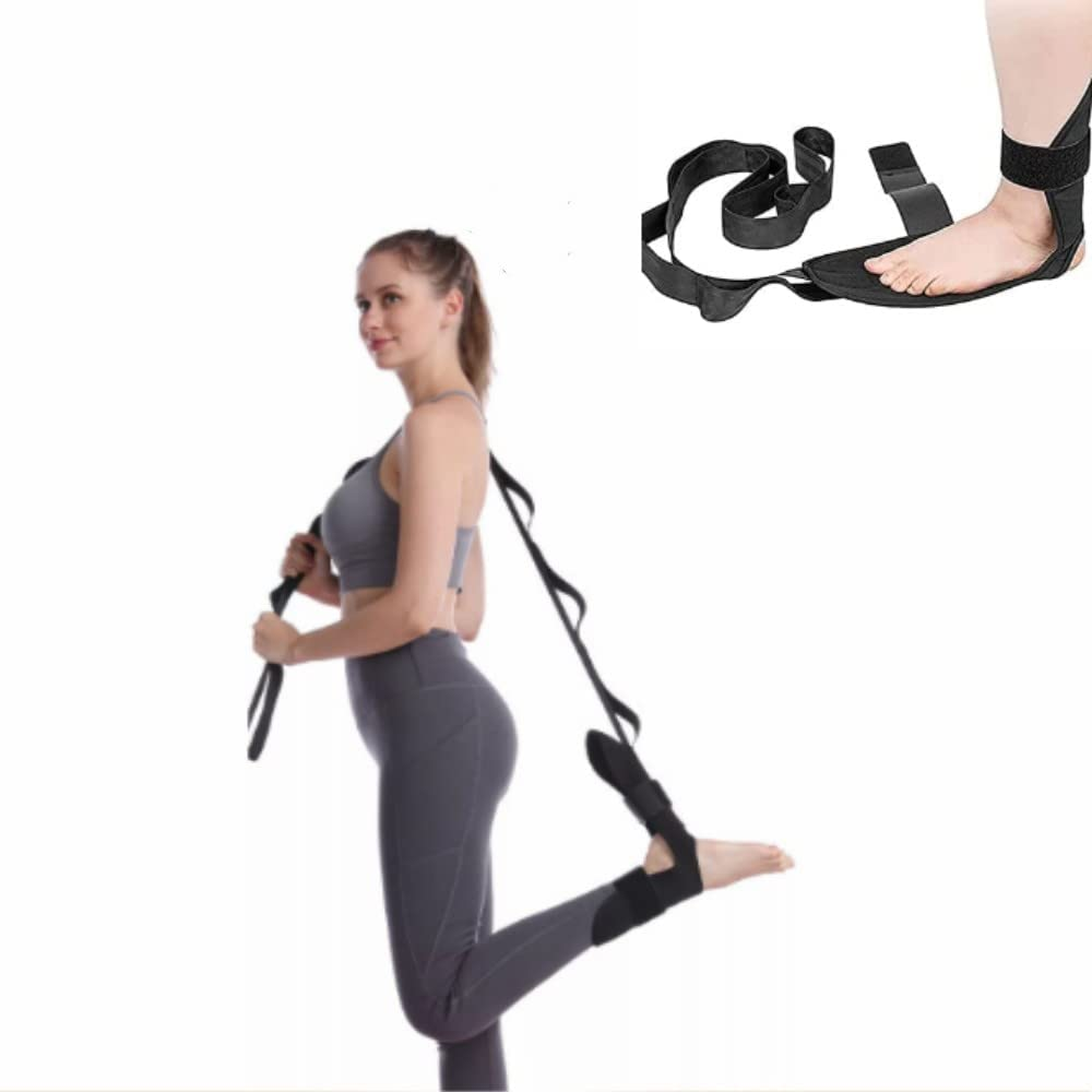 DACUAN Yoga Stretching Strap, Exercise and Leg Lift Straps, Leg and Calf Stretcher Strap with Adjustable Loops, Fascia Stretcher for Physical Therapy, Plantar Fasciitis Relief, Pilates, Dance & Gymnastics image number 4