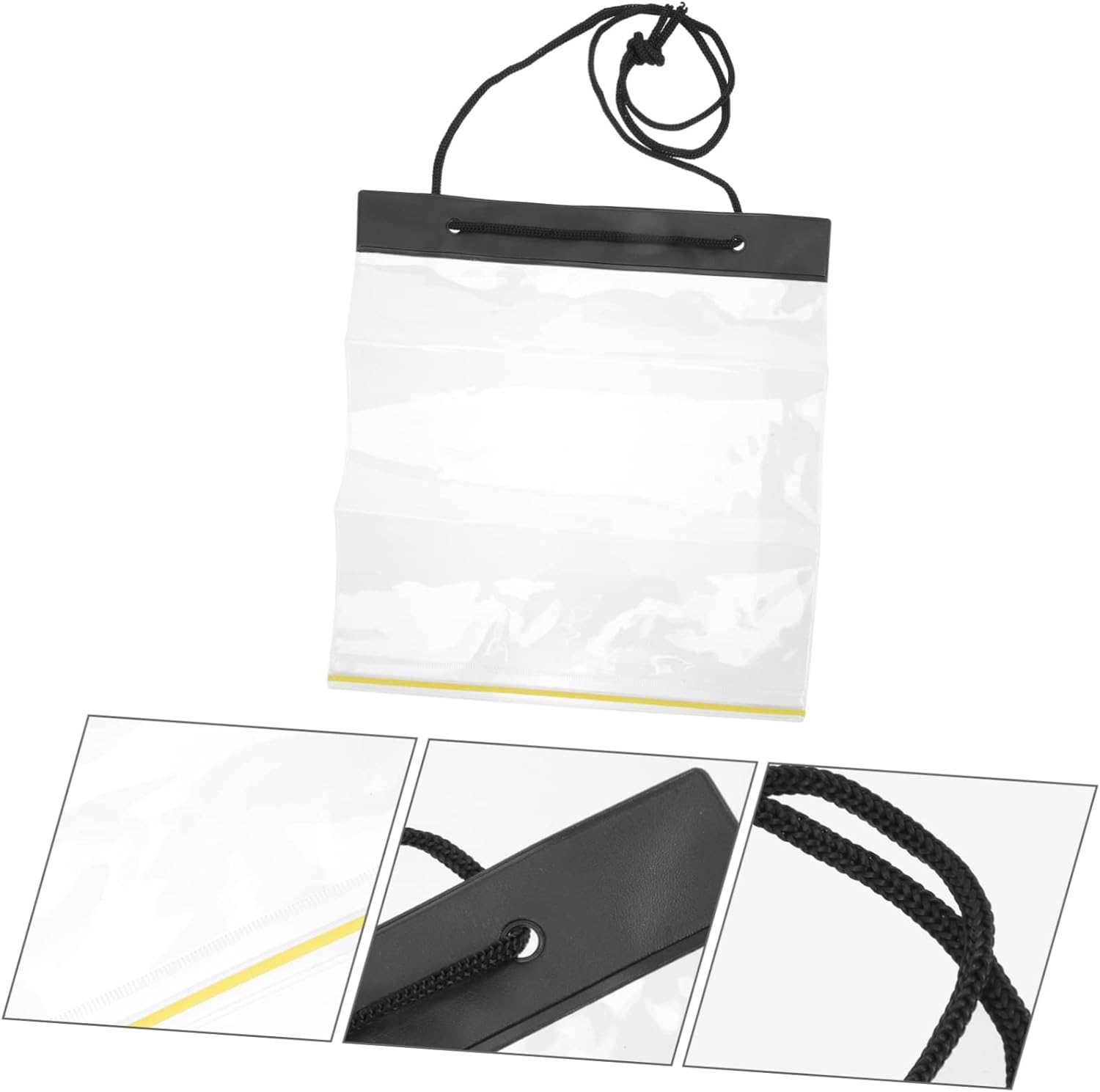 BCOATH Waterproof Map Bag Drawstring, PVC Foldable Document Pouch, Travel and Outdoor Training File Organizer, White Small Size, Office and School File Holder image number 1