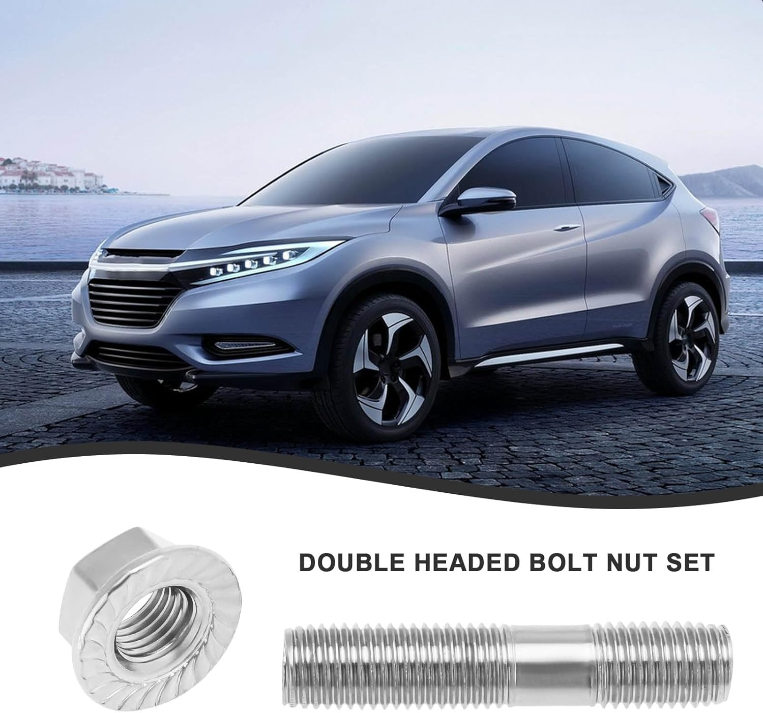 SG Store 4 Sets M10X1.25 Double Exhaust Manifold Flange Studs Double Ended Stud Nut Set Compatible with Toyota Compatible with Nissan Compatible with Honda image number 3