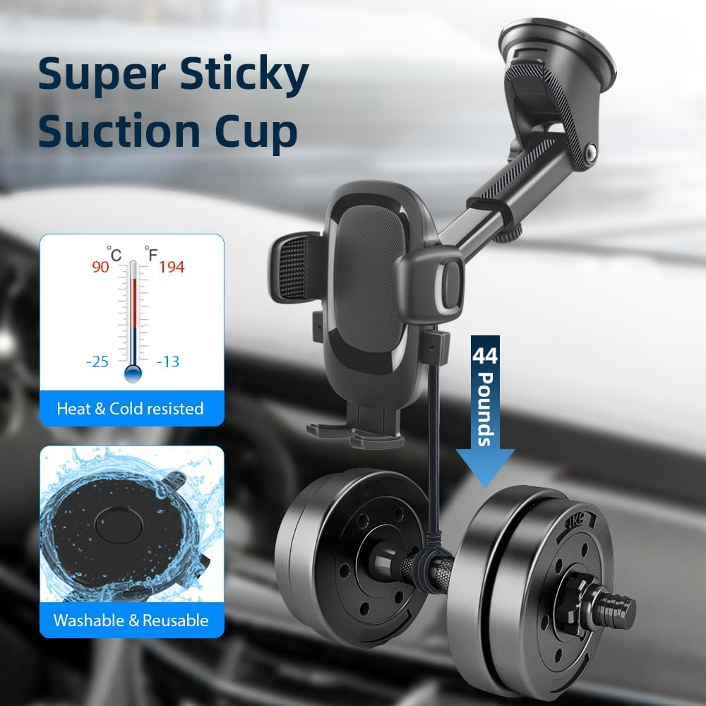 Car Phone Holder, Air Vent & Windshield Cradle, 360 Degree Rotation, Universal Phone Holder for Car 15 Pro Max 14 13 XR XS Samsung and More image number 3