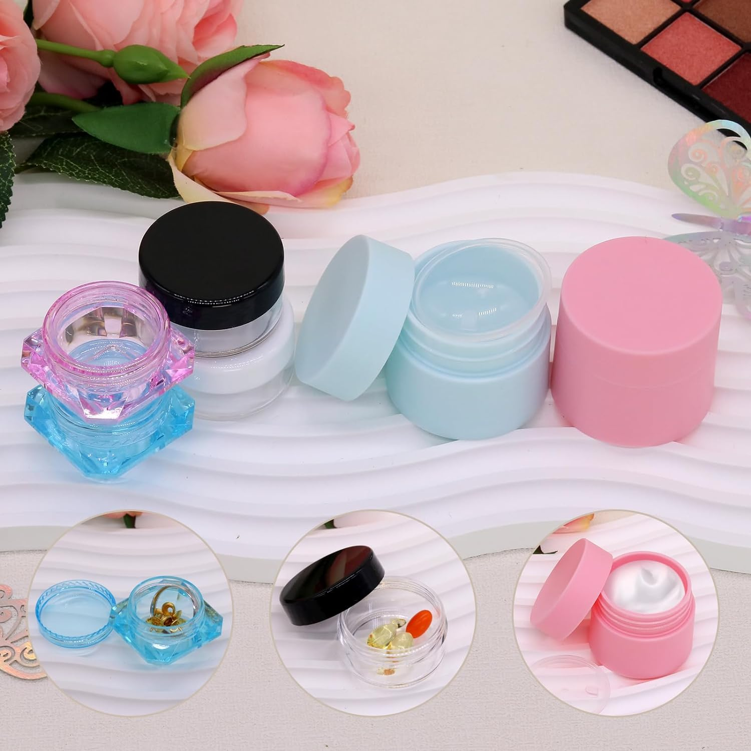 26 Pcs Travel Bottles Set for Toiletries, Squeezable Travel Bottles for Toiletries, Empty Leak Proof Refillable Silicone Travel Containers Set for Shampoo Conditioner, TSA Approved Travel Accessories - Orange/Yellow/Light Pink/Peach image number 3