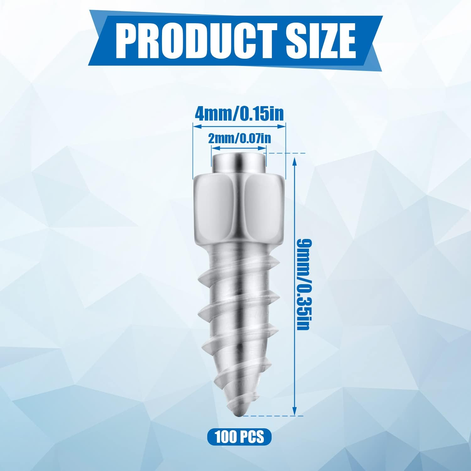 100Pcs Screw in Tire Studs, 9Mm Wheel Tyre Studs for Ice and Snow Tire Spikes ATV Tire Studs with Installation Tool for Car Truck Motorcycle Bicycle Boot ATV SUV Auto Accessories image number 4