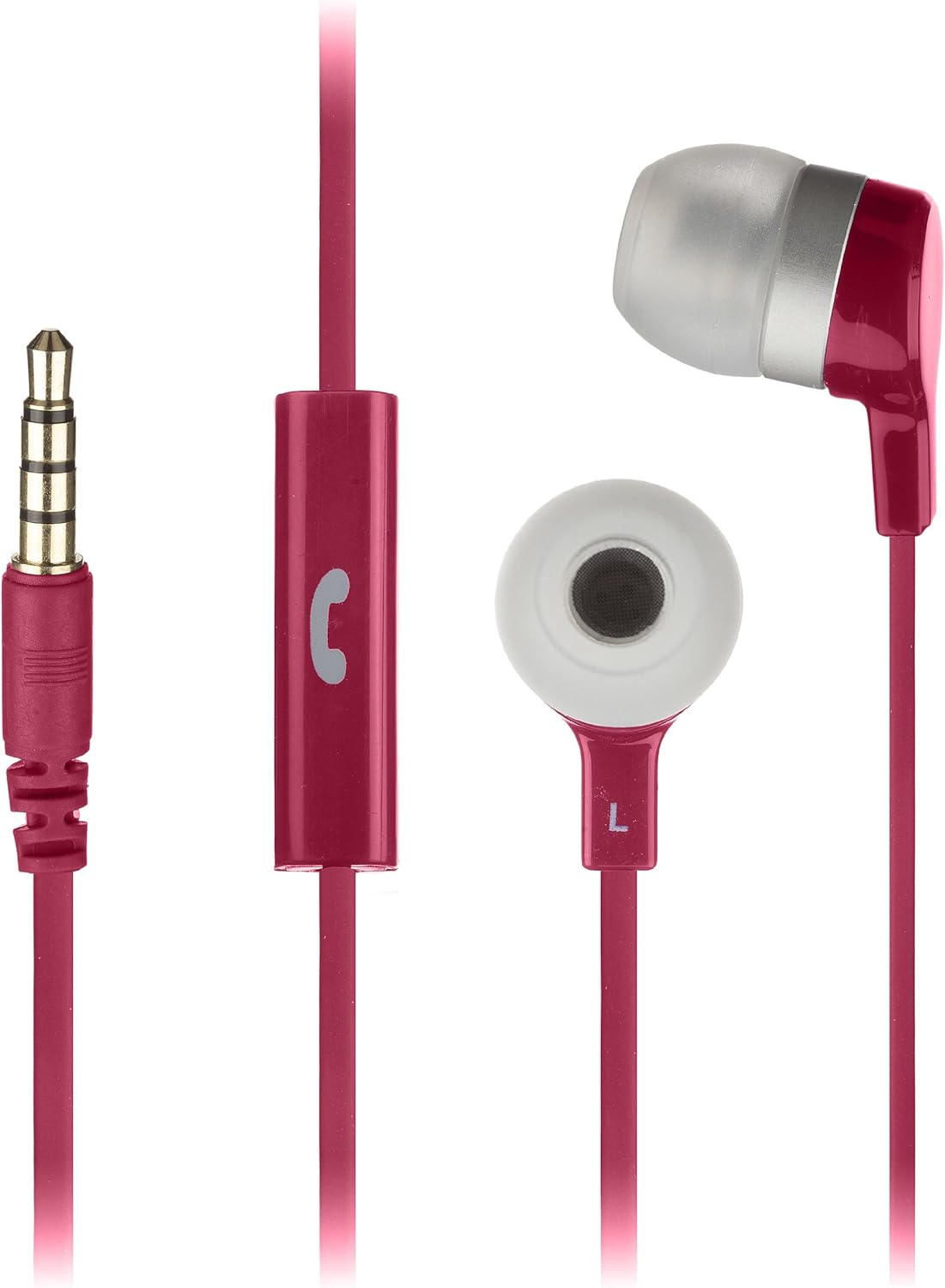 Kitsound Mini In-Ear Headphones with In-Line Mic, Compatible with Iphone, Ipad, Samsung and Android Devices - Pink