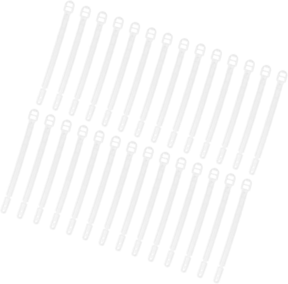 KOMBIUDA 100Pcs Clear Plastic Luggage Loop Straps for Identification Id Card Tags Transparent Name Tag Loops for Suitcases Travel Business Badge Holders image number 1