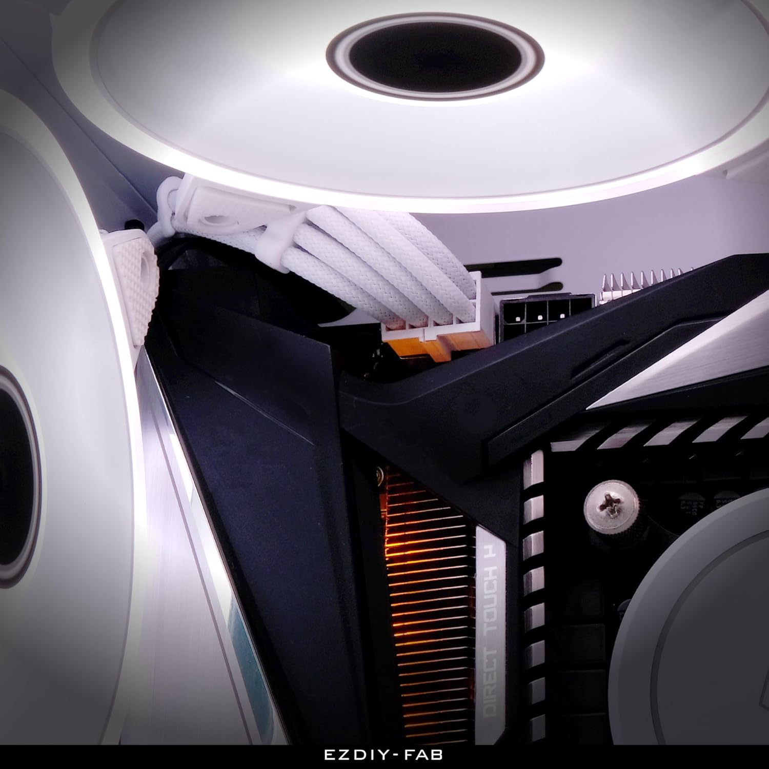 EZDIY-FAB EPS 8-Pin Female to CPU 8-Pin (4+4) ATX 4 Pin Male Power Supply Adapter Extension Cable for Motherboard 11.8 Inch (30 Cm)-All White image number 6