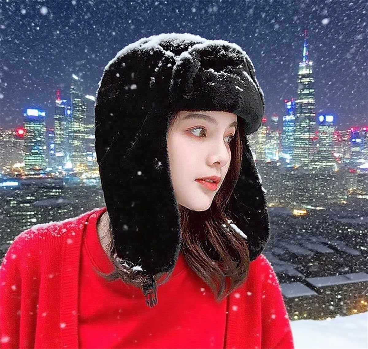 Adult Winter Cozy Plush Ushanka Russian Hat - Windproof Warm Earflap Trapper Hat for Men & Women Grey image number 4