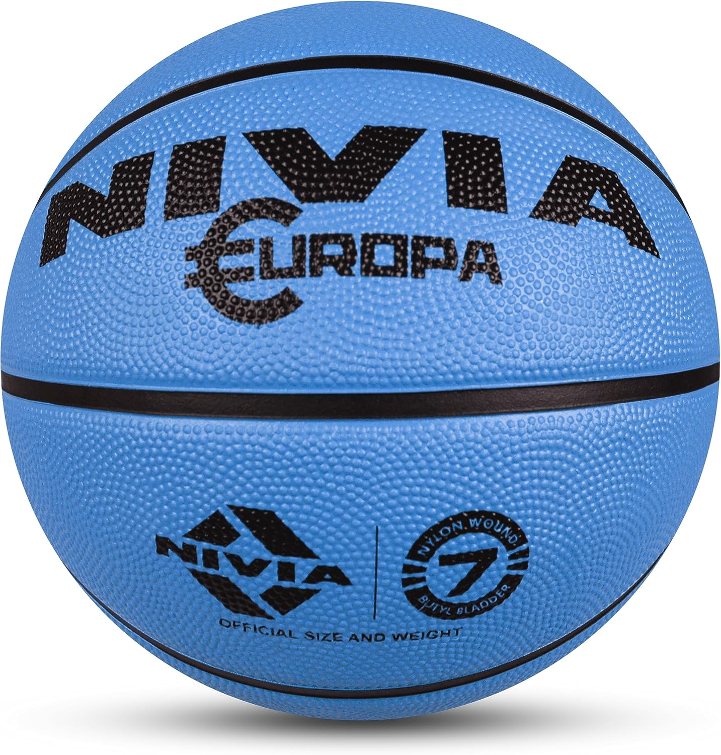 Nivia 634 Europa Basketball | Color: Red & Blue | Size: 7 | 8 Panels | Material Core Bladder Latex | Suitable for Hard Surface | Machine Stitched | Training/Match Ball for Men image number 4