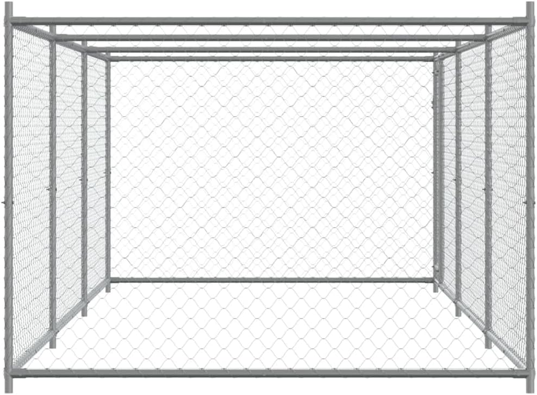 Dog Cage Grey 6X2X1.5M Galvanised Steel Safe Comfortable Space Outdoor image number 3