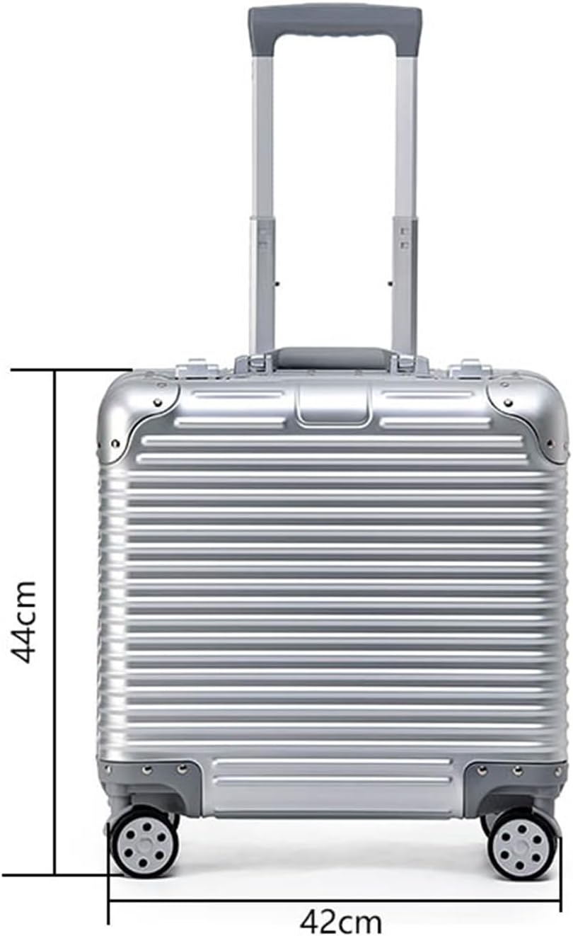 Quivora&zwnj; 18 Inch All Aluminum Carry on Suitcase, Full Aluminum Cabin Suitcase 18 Inch Cabin Luggage(Silver, Carry-On 18-Inch) image number 3