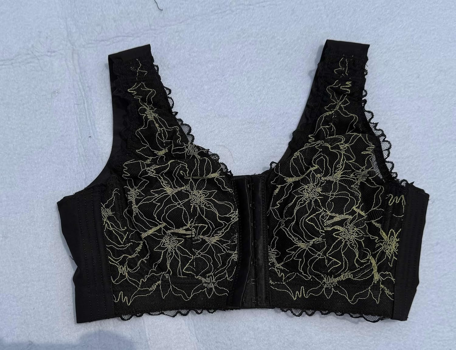 BIMEI Front-Closure Cotton Bra Mastectomy Bra Pockets Post-Surgery Sleep Bra for Silicone Breastforms Women'S Comfort2505 - Black, 38D image number 2