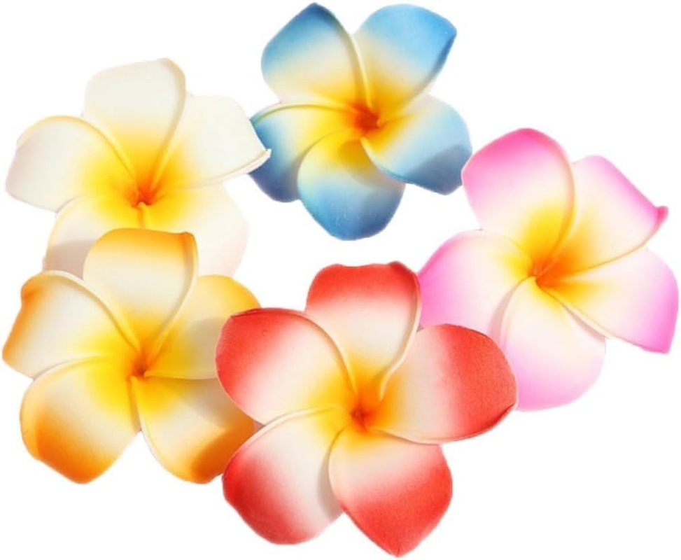 Pack of 10 7 Cm Colourful Women Hawaii Flowers Hair Clip Hair Accessories for Party Beach Bridal Hair Clips image number 4