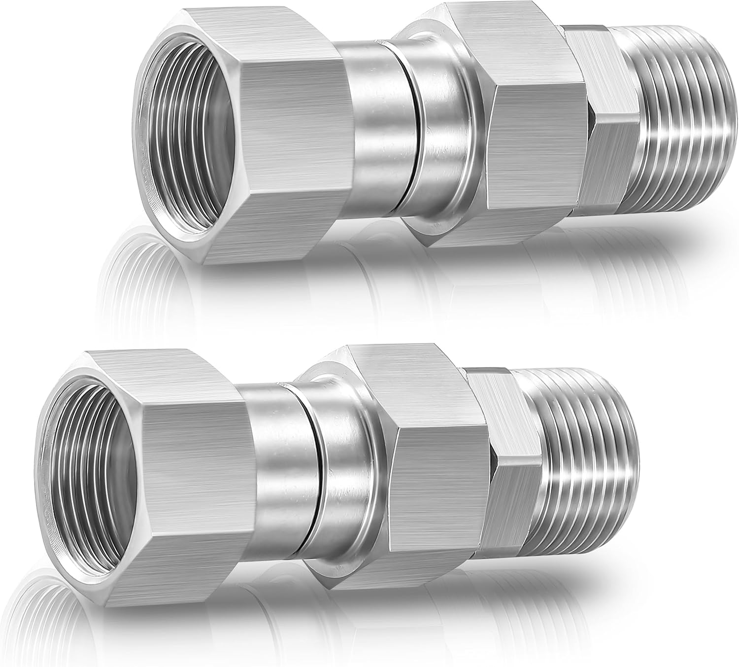 M MINGLE Pressure Washer Swivel Fitting, Metric M22 14Mm Thread, Stainless Steel, 4500 PSI image number 1