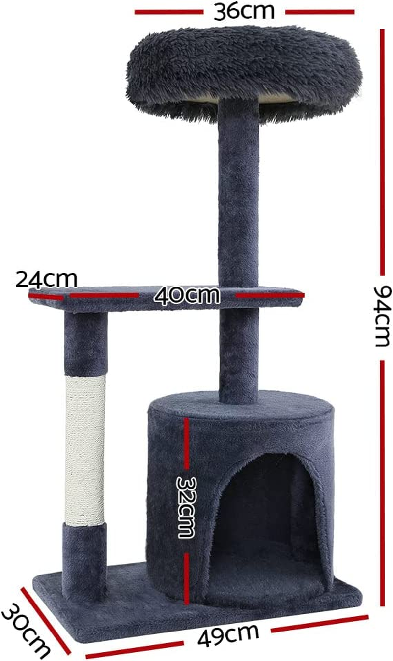 I.Pet Cat Tree 94Cm, Multi-Level Cat Tower with Condo, Cat Scratching Post Pet Scratcher for Indoor Kittens, Wooden Play Towers & Trees for Cats, Dark Grey image number 3