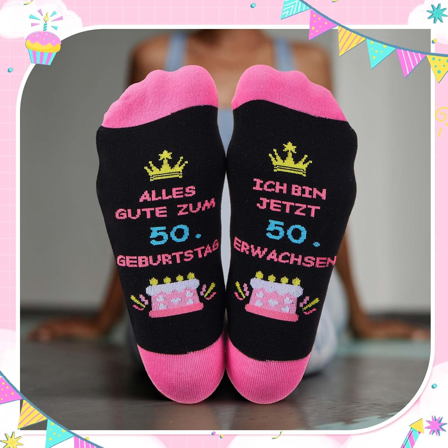Xuniea Funny Birthday Gifts for Women Including Cosmetic Bag and Birthday Socks Makeup Bag and Stockings Women image number 5