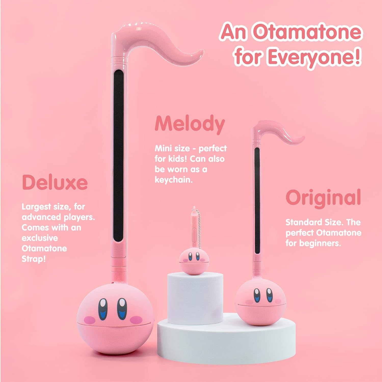Otamatone Kirby Pink Star Hero Japanese Electronic Musical Instrument Portable Music Synthesizer from Japan by Maywa Denki Studio Award Winning, Educational Fun Gift Game Character Pink Hero image number 1