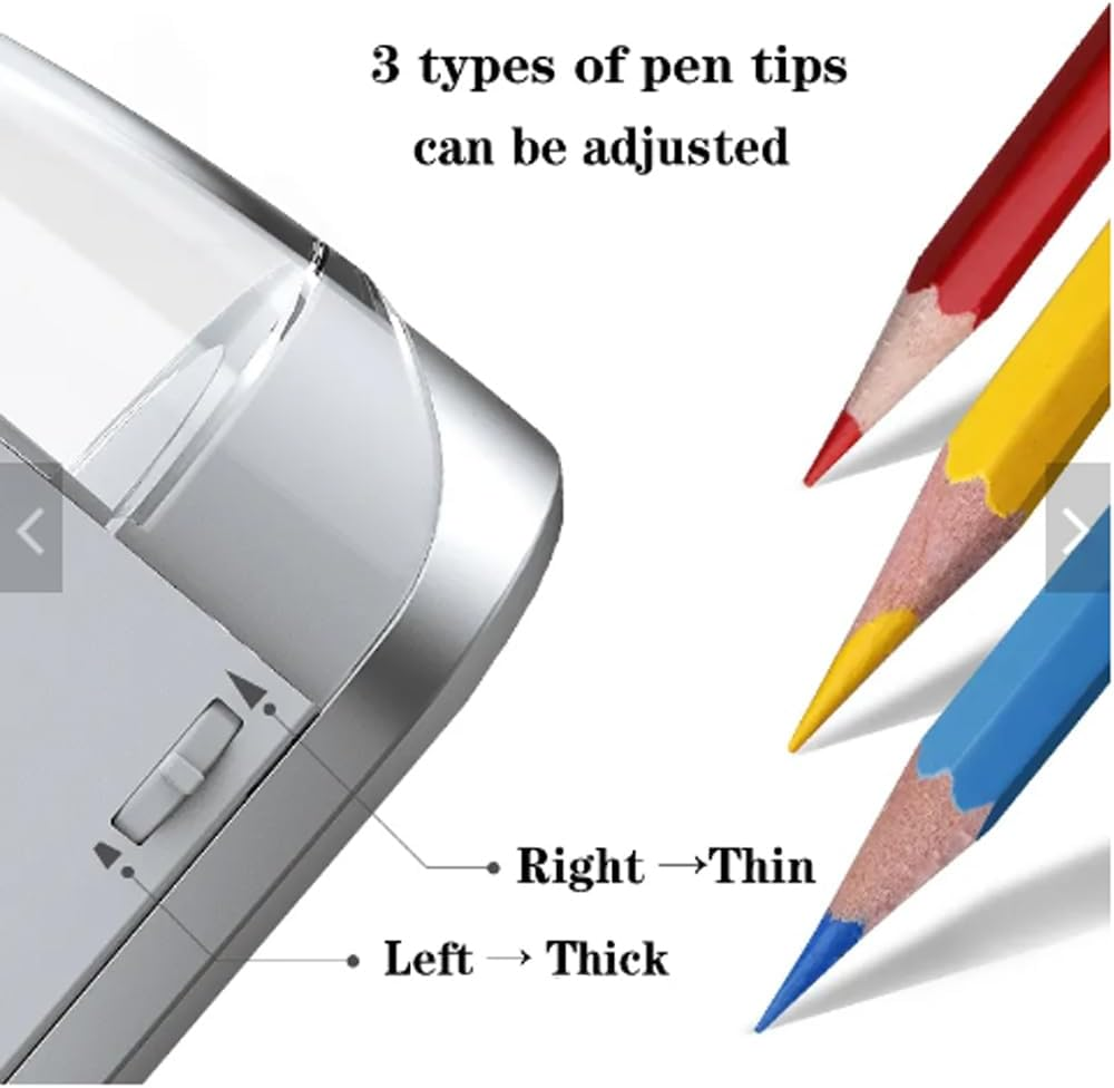 Adjustable Nib Electric Pencil Sharpener Usb/Battery 2 in 1 Operated Fast Pencil Sharpener for 6-8Mm Colored Pencils Office Home Pencils Knife Supplies (Black) image number 4