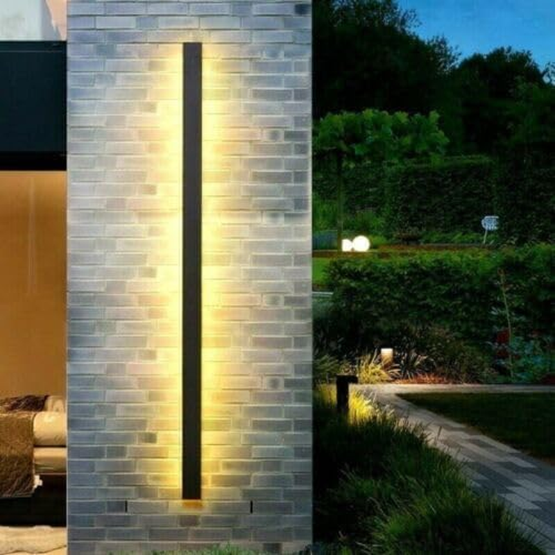 OWEITE 80CM Long Outdoor Modern IP65 Warm White Lamp 220V LED Wall Mount Black Light (19W 80CM Type B) image number 4