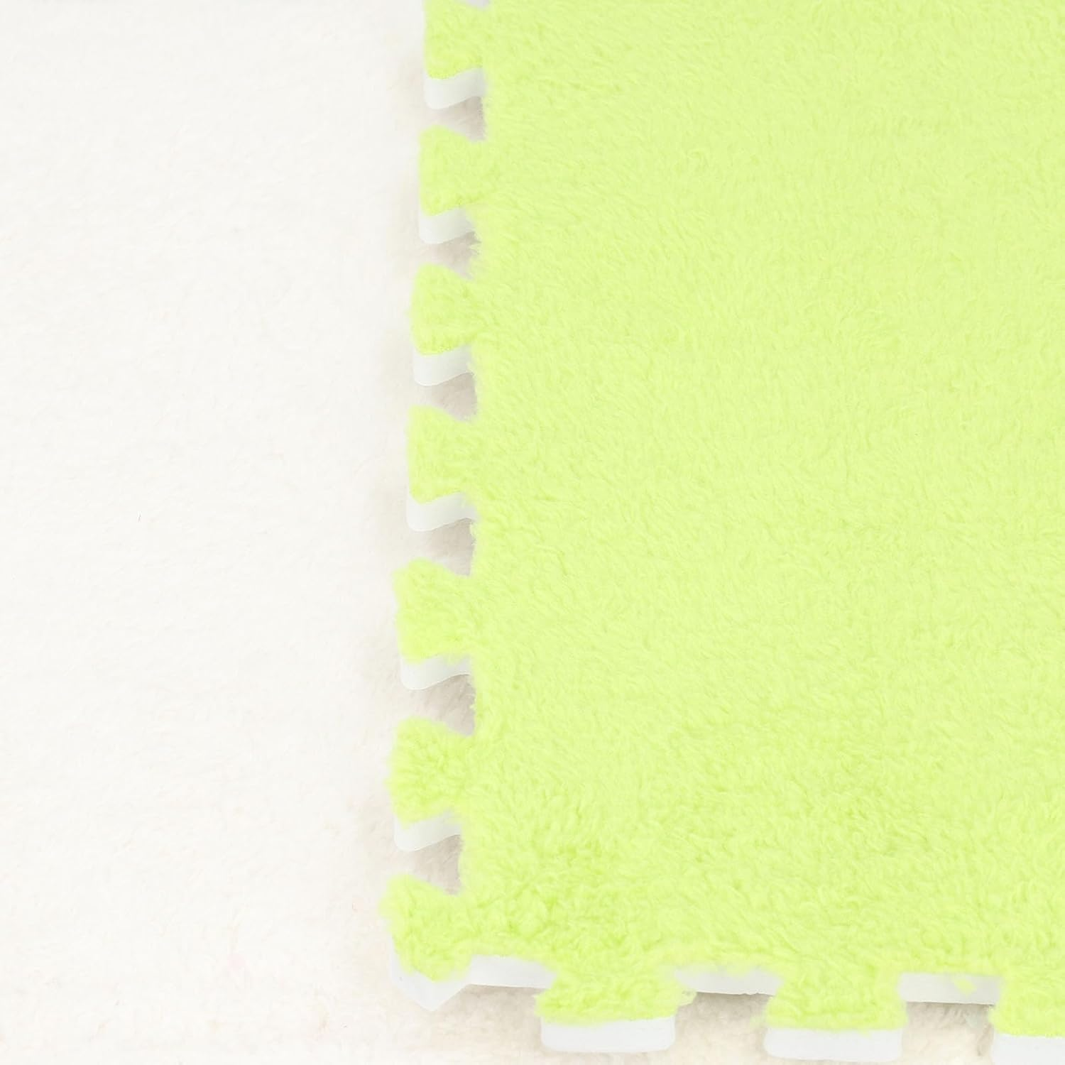 Fluorescent 10Pcs Plush Puzzle Foam Floor Mat, Interlocking Soft Square Foam Tiles 31X30Cm Area Rugs Carpet for Bedroom Parlor Decoration image number 2