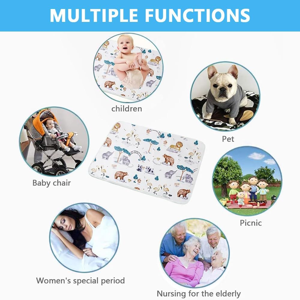 4-Pack Waterproof Baby Changing Mats &ndash; Reusable Washable Diaper Changing Pads for Newborns, Infants & Toddlers, Ultra Absorbent Bed Pads for Baby and Kids (35&times;45Cm) image number 1