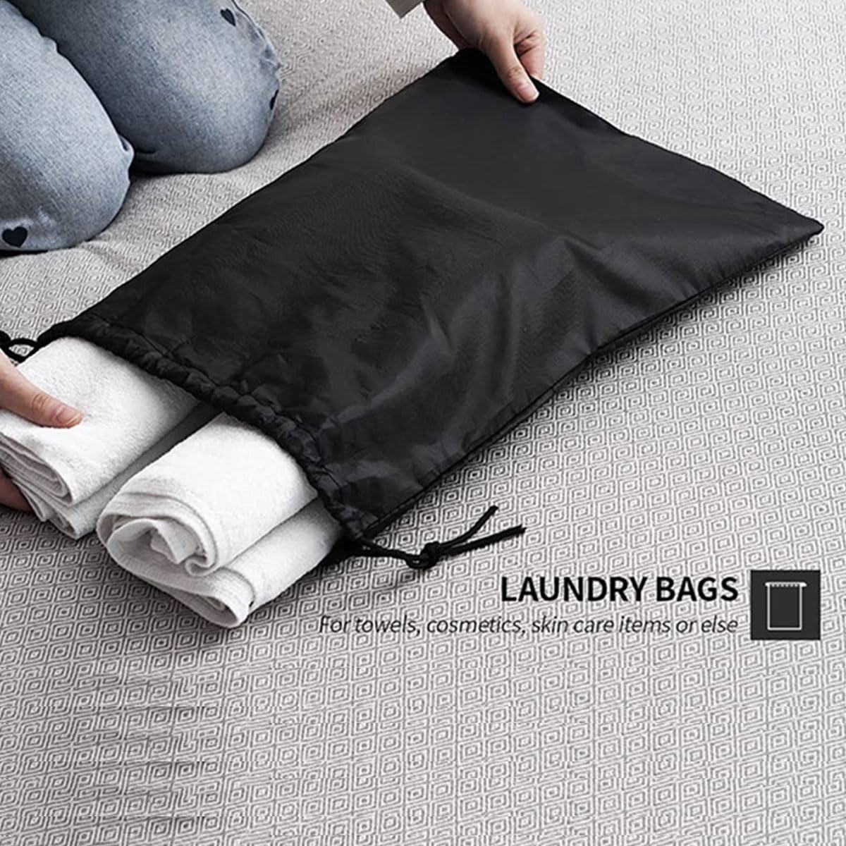 AIMALL 6-Pack Travel Storage Bags for Luggage Organizer, Compression Packing Cubes with Handles, Waterproof Nylon Mesh Laundry Bags for Travel Accessories image number 2