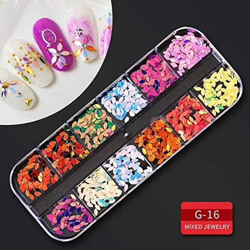 Artdone 9 Boxes Nail Rhinestones,Nail Gems Nail Diamonds,Nail Art Studs Nail Crystals Nail Sequins for Nails Kit with 1 Tweezers and 3 Pen for Nail Art Supplies Accessories image number 2