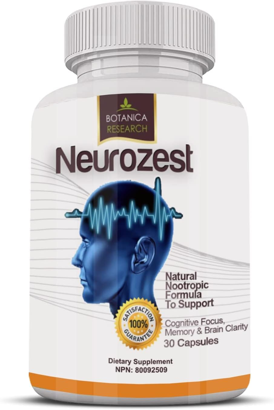Neuro Zest - Premium Blend Brain Supplement and Nootropic Vitamin Formula to Support Plasticity, Boost Healthy Focus and Concentration Levels, Brain Function Enhancement Booster and Alpha Cognitive Peformance Factors. Physician-Formulated to Combat Brain Fog with Optimum Blend of Phosphatidylserine, L-Glutamine 30 Capsule Pills Complex