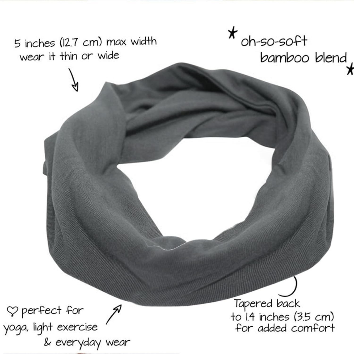 Headbands for Women Non Slip Turban Hair Wrap Elastic Hair Bands Workout Running Headwrap Sweat Yoga Head Bands for Girls (Purple) image number 6