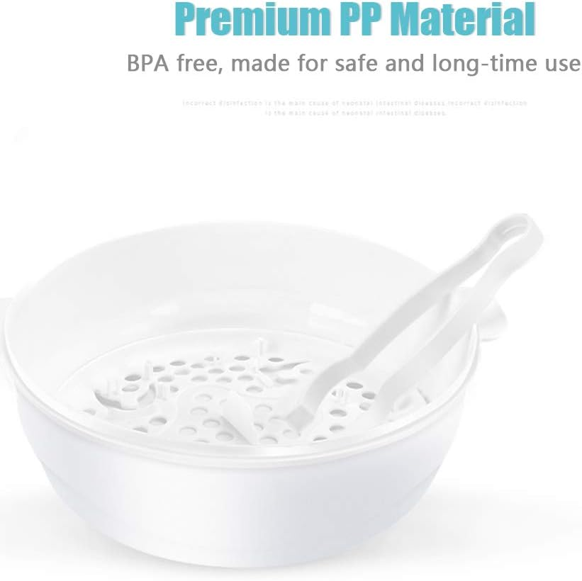 Microwave Bottle Sterilizer, Microwave Bottle Sterilizer Steam Sterilizer Fits 6 Baby Bottles for Baby Bottles Pacifiers Cups Disinfect in 2-6 Minutes