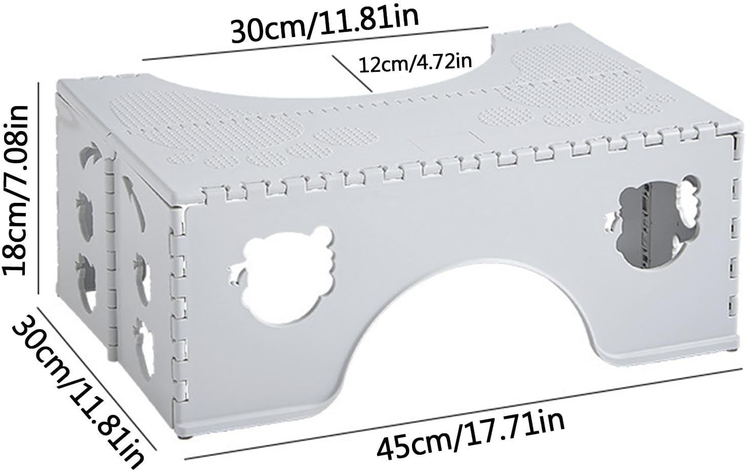 Poop Stool for Bathroom Adults - Bathroom Step Stool - Folding Chairs 35&deg; Angle for Better Posture, C-Shape, Non-Slip Rubber Feet for Children, Older, Kids Buniq image number 1