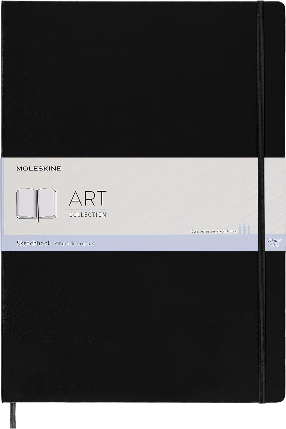 Moleskine Art Sketchbook, Plain A4, Black, 21.59 X 2.1 X 29.85 Cm