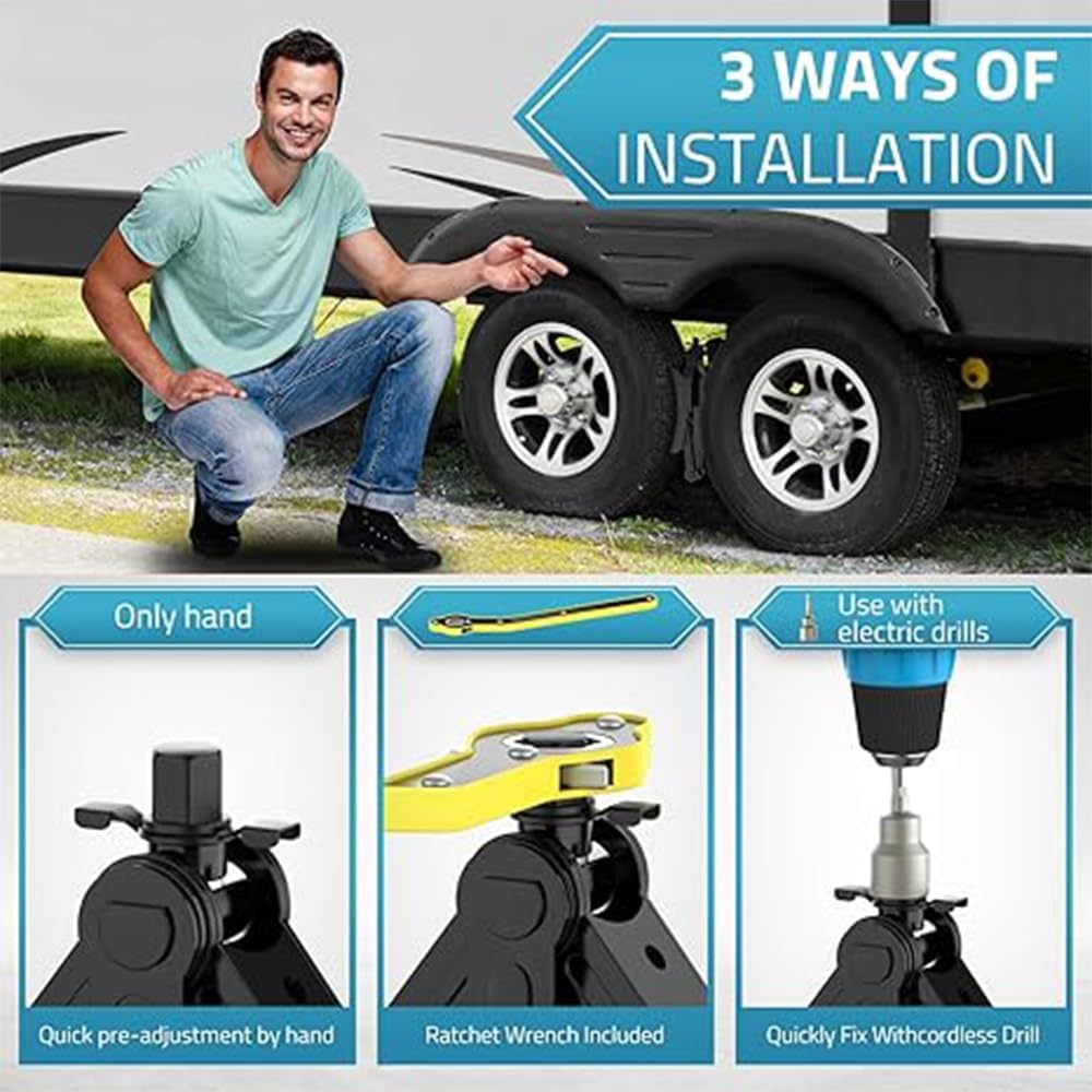 MTSDM Wheel Chock Stabilizer, Camper RV Wheel Chock Stabilizer, Travel Trailers Heavy Duty X Chocks Fits, Heavy Duty Truck RV Tire Scissor Locking X Chock, Anti-Move Tire Wheel Chock image number 6