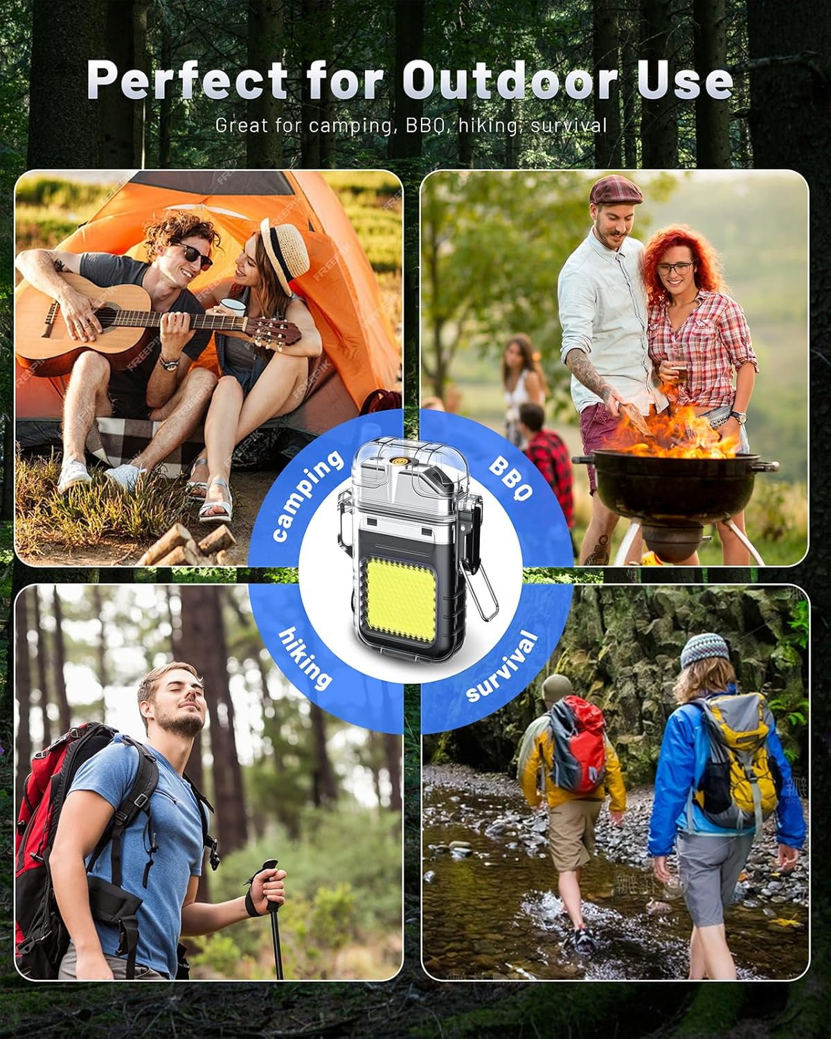 YESDEX Electric Lighter Rechargeable - Flameless USB C Candle Lighter with LED, Windproof & Waterproof for Safe Use (1, Transparent) image number 6