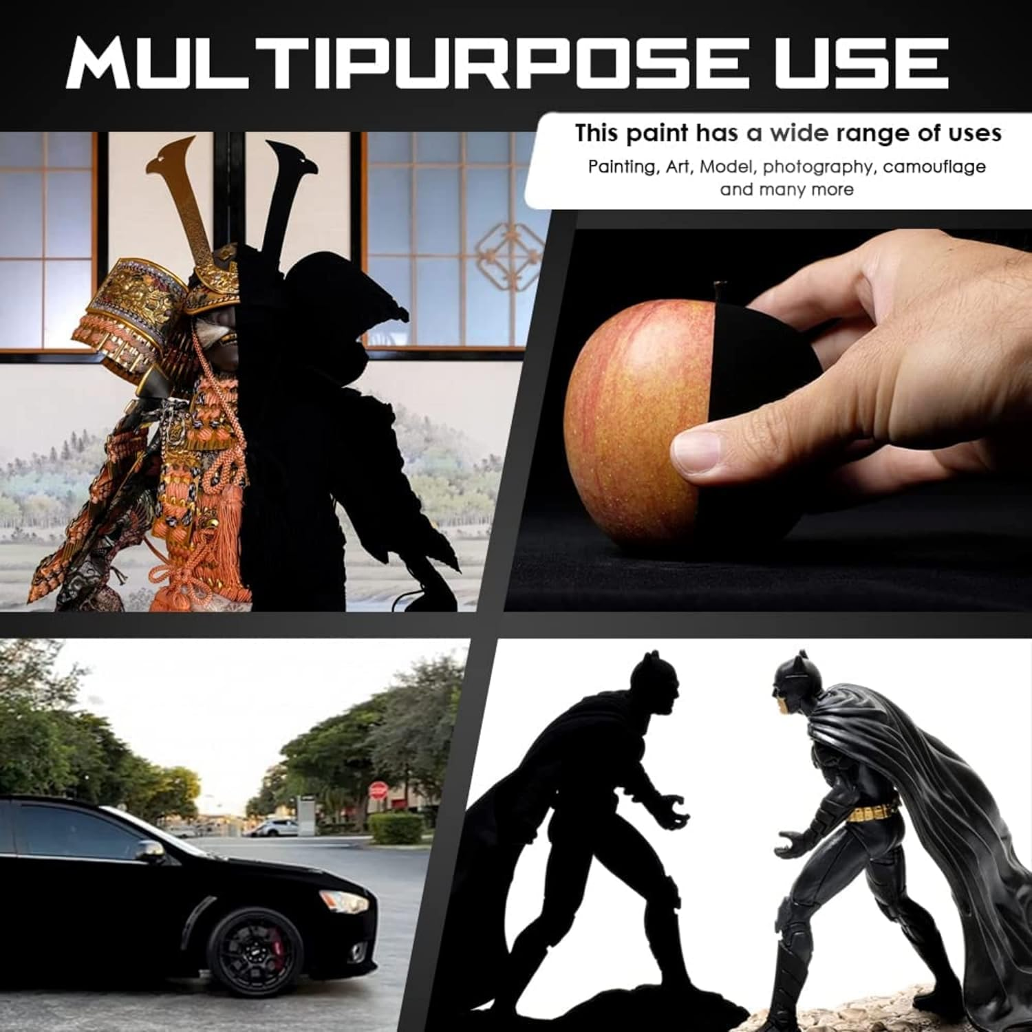 Musou Black Acrylic Paint, the Blackest Black in the World, Contains 1 X 100Ml Light Absorption of 99.4% (Very High Coverage), Multiple Uses (Pictures, Art, Figures) image number 4