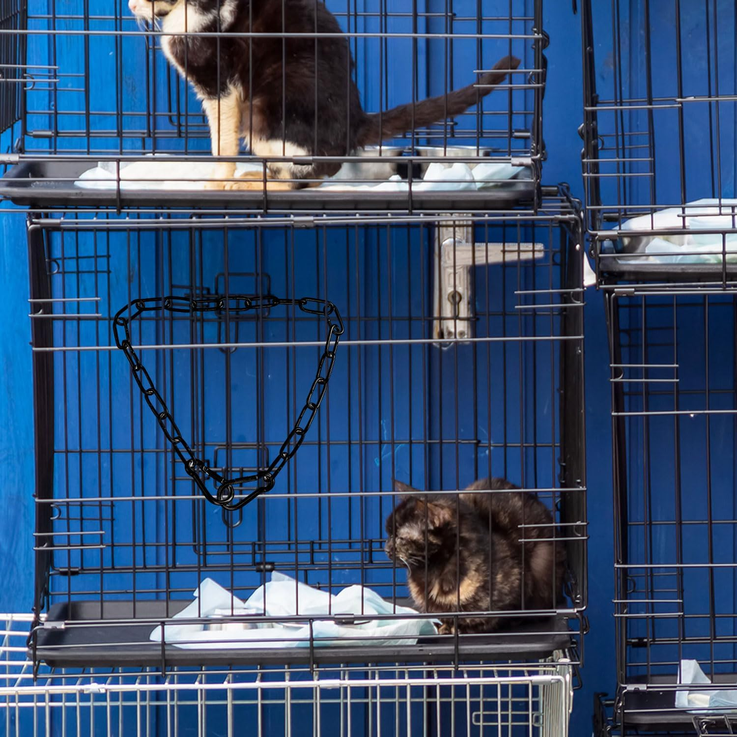 Gate Chain Lock, 20 Inch Stainless Steel Gate Link Chain Lock with Both-Ended Carabiners Chain Link Gate Latches for Outdoor Fences, Pet Cages, Horse Goat Cow Corral Supplies image number 1