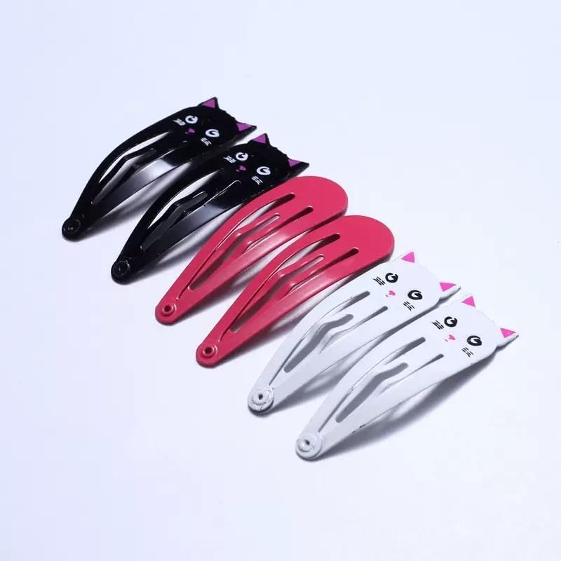 Colorful Cartoon Printed Hair Clips Fashion Girls Personalized Cat Print Hair Accessories Hair Styling Accessories Hairpins 6 Pieces image number 2