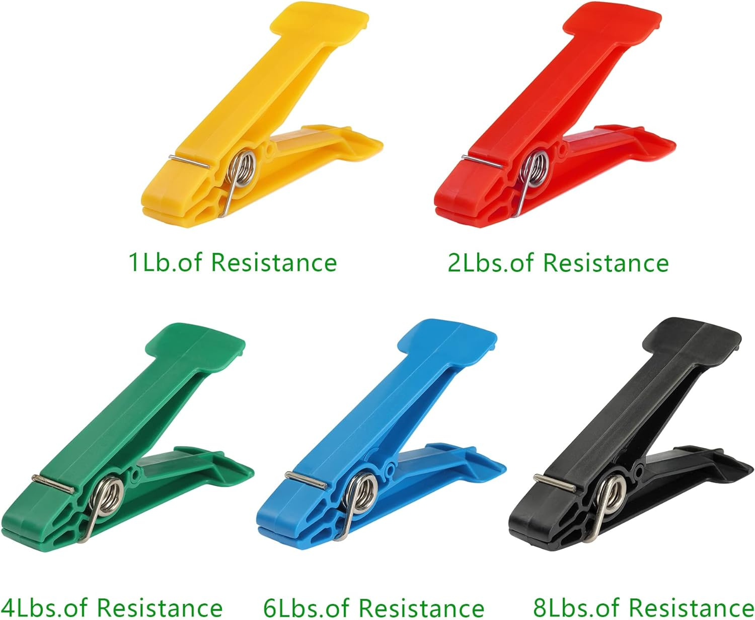 Graded Pinch Pin Exerciser, Finger Exerciser & Hand Therapy Equipment for Recovery & Conditioning, Grip Strength Trainer, Multicolor, Plastic & Metal, 5.5 Inches, Heavy Resistance, Set of 5 image number 3