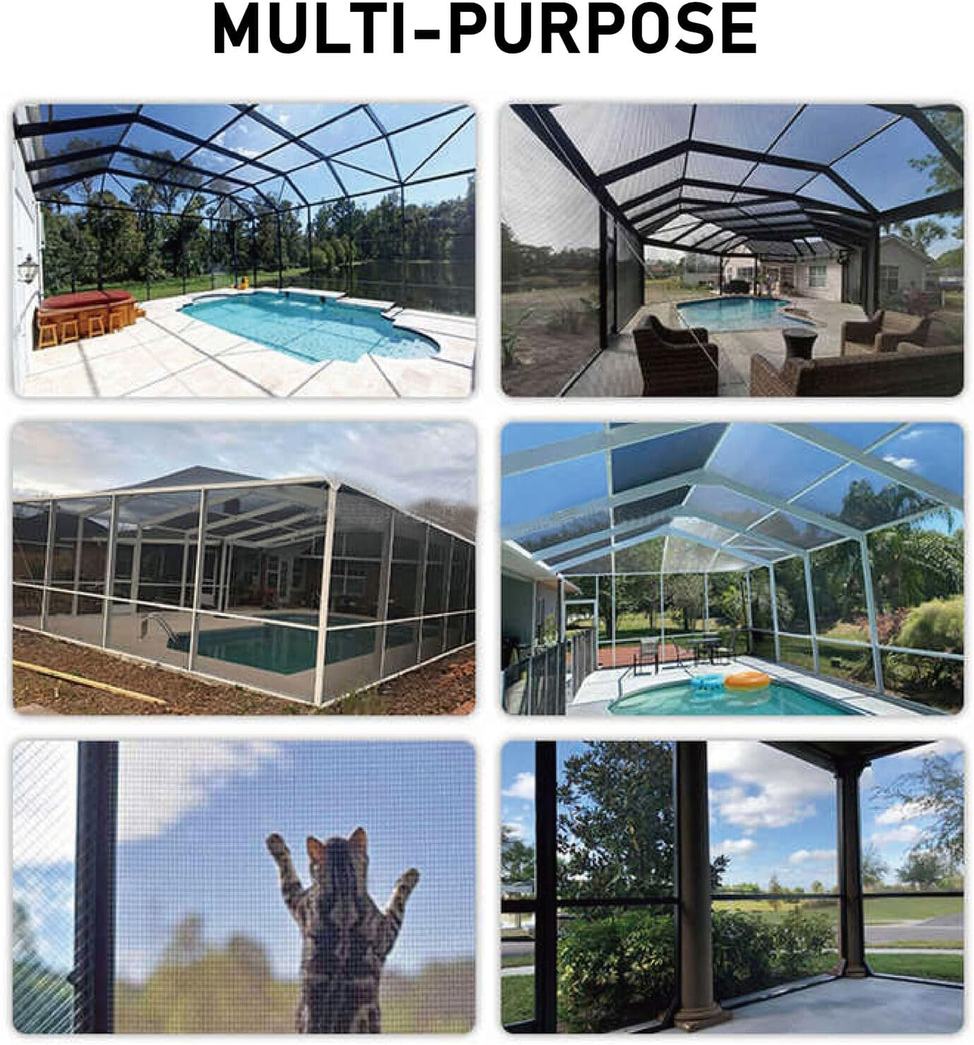 Tootoo Fiberglass Insect Fly Screen - Easy Installation, 5M X 1M Roll in Black & Grey (Grey) image number 3