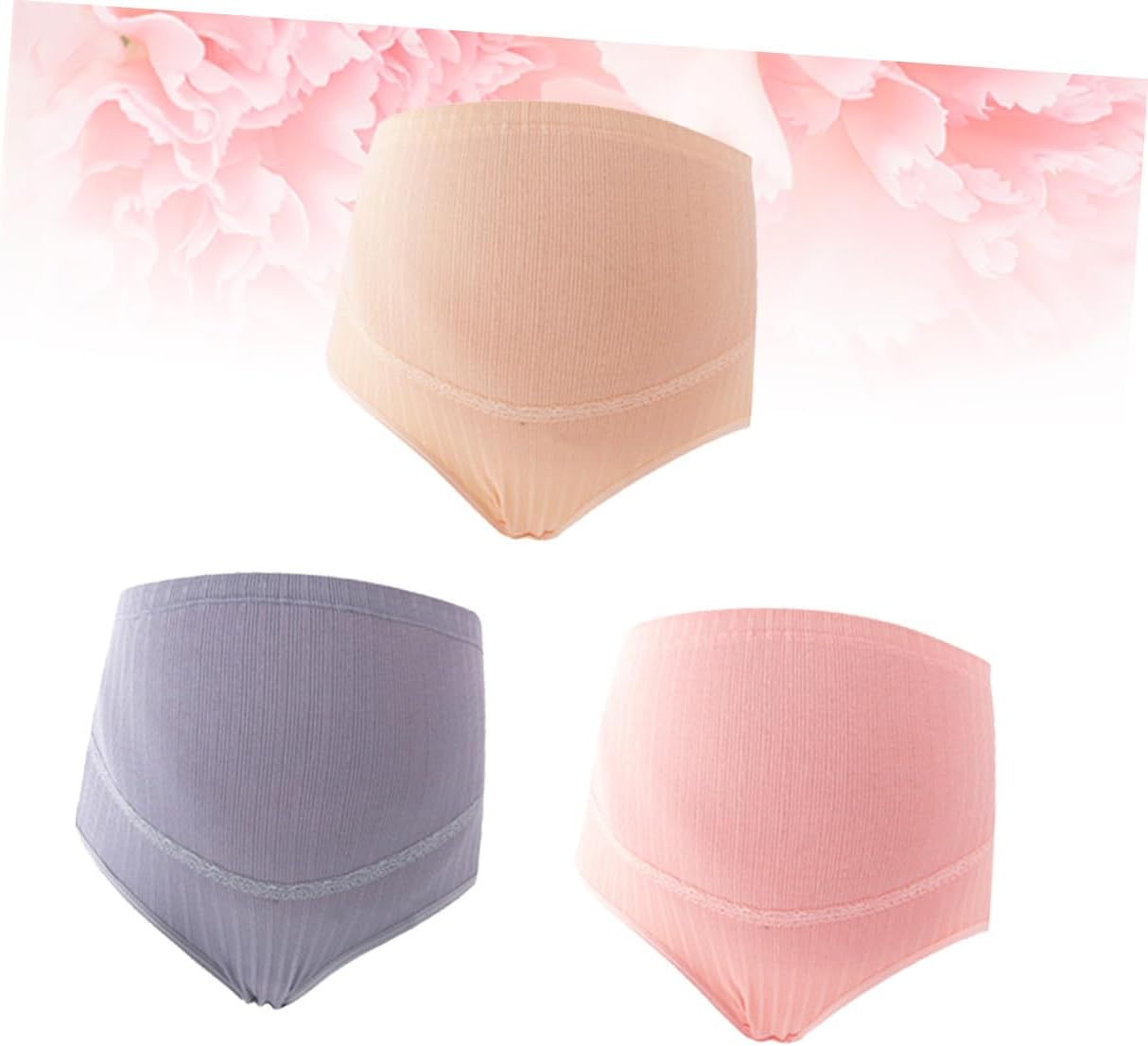 Healeved 3Pcs High Waist Maternity Underwear Cotton Women Underwear Bottoms for Pregnant Women Random Color image number 4