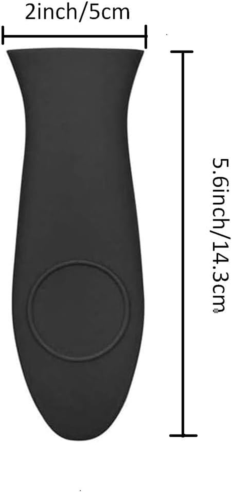 2Pcs Non-Slip Pot Holder Sleeve (Black) R Silicone Heat-Insulating Handle Holder Pot Holders Cover Rubber Hot Resistant Non Slip Pot Holder Sleeves for Cast Iron Skillets Metal Frying Pans image number 6
